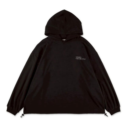 S.F.C FLEECE SUPER BIG HOODY LS TEE W/DRAWSTRINGS