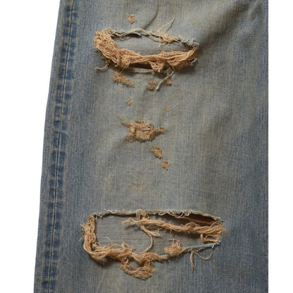 SUGARHILL  DAMAGED MODERN DENIM PANTS WIDE CUT