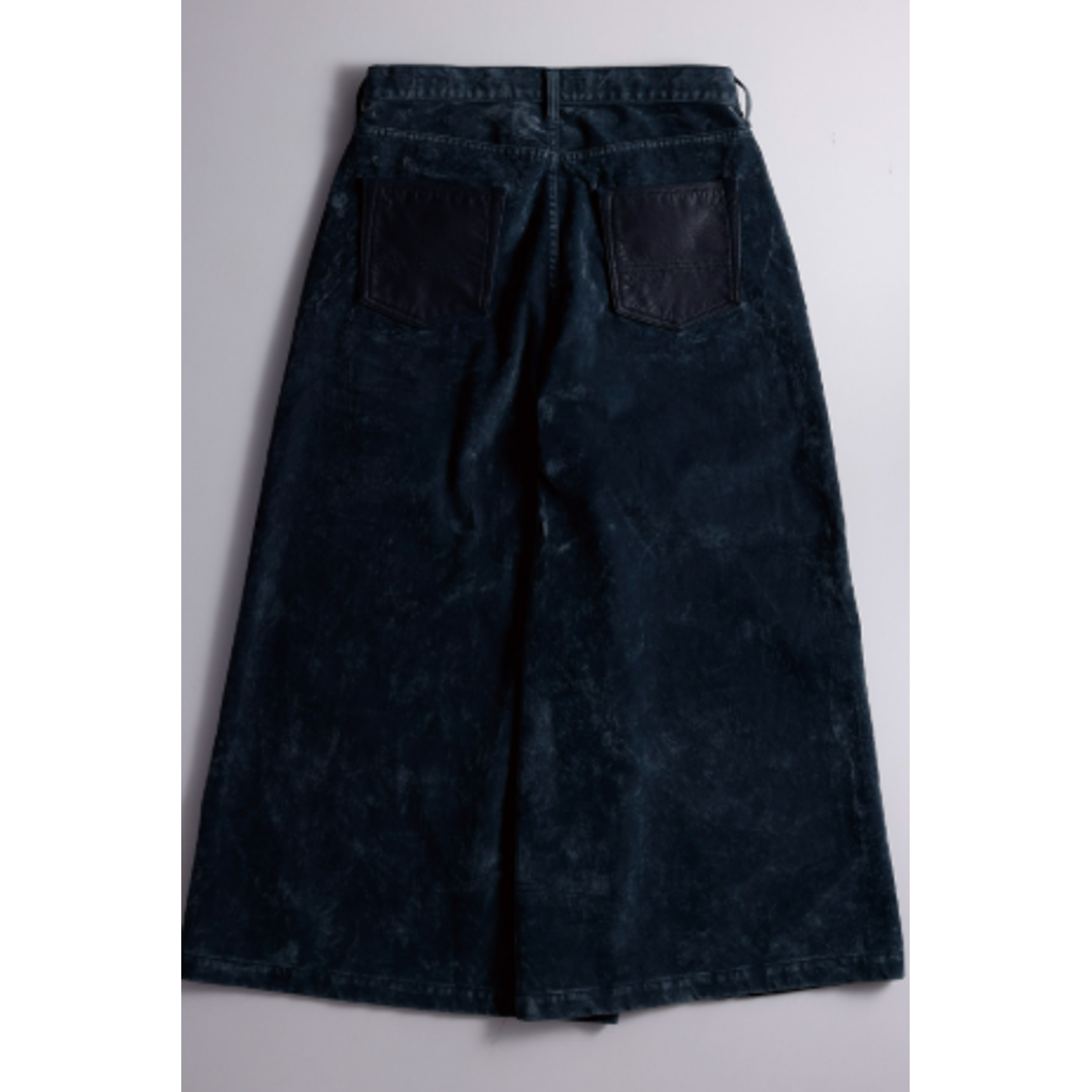 FDMTL FA26PN54R  FLOCK LEATHER HAKAMA PANTS RINSE