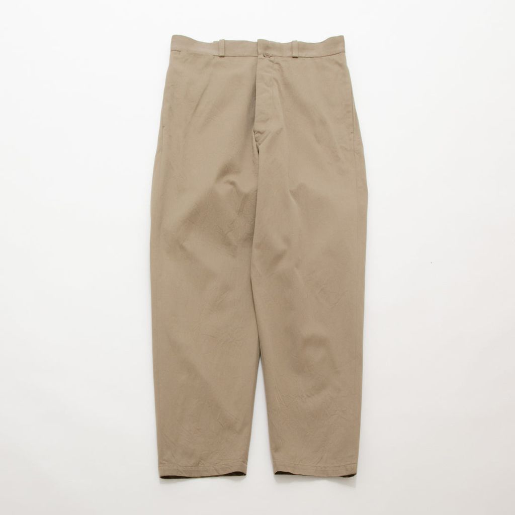 YAECA Chino Cloth Trousers Wide Tapered KHAKI