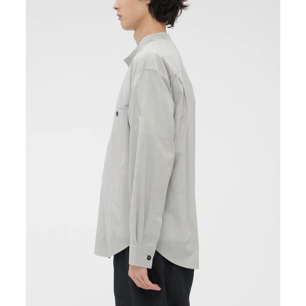 MHL. WORN COTTON HAIRLINE STRIPE SHIRT