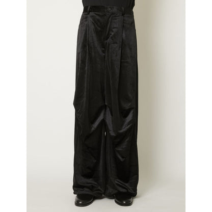 TAAKK DRAPED VELVET TUCK PANTS
