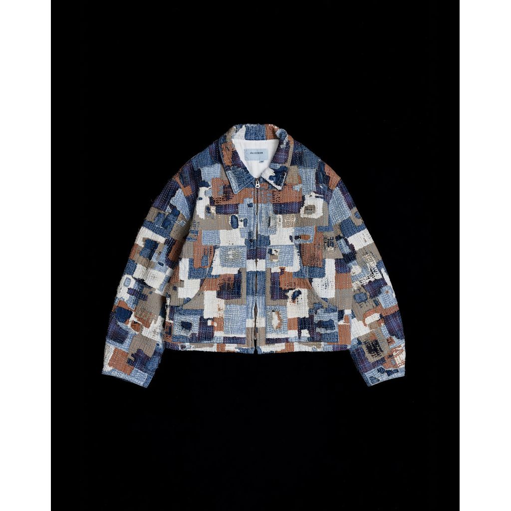 ANACHRONORM SASHIKO PATCHED JACKET INDIGO AN405