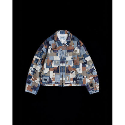 ANACHRONORM SASHIKO PATCHED JACKET INDIGO AN405