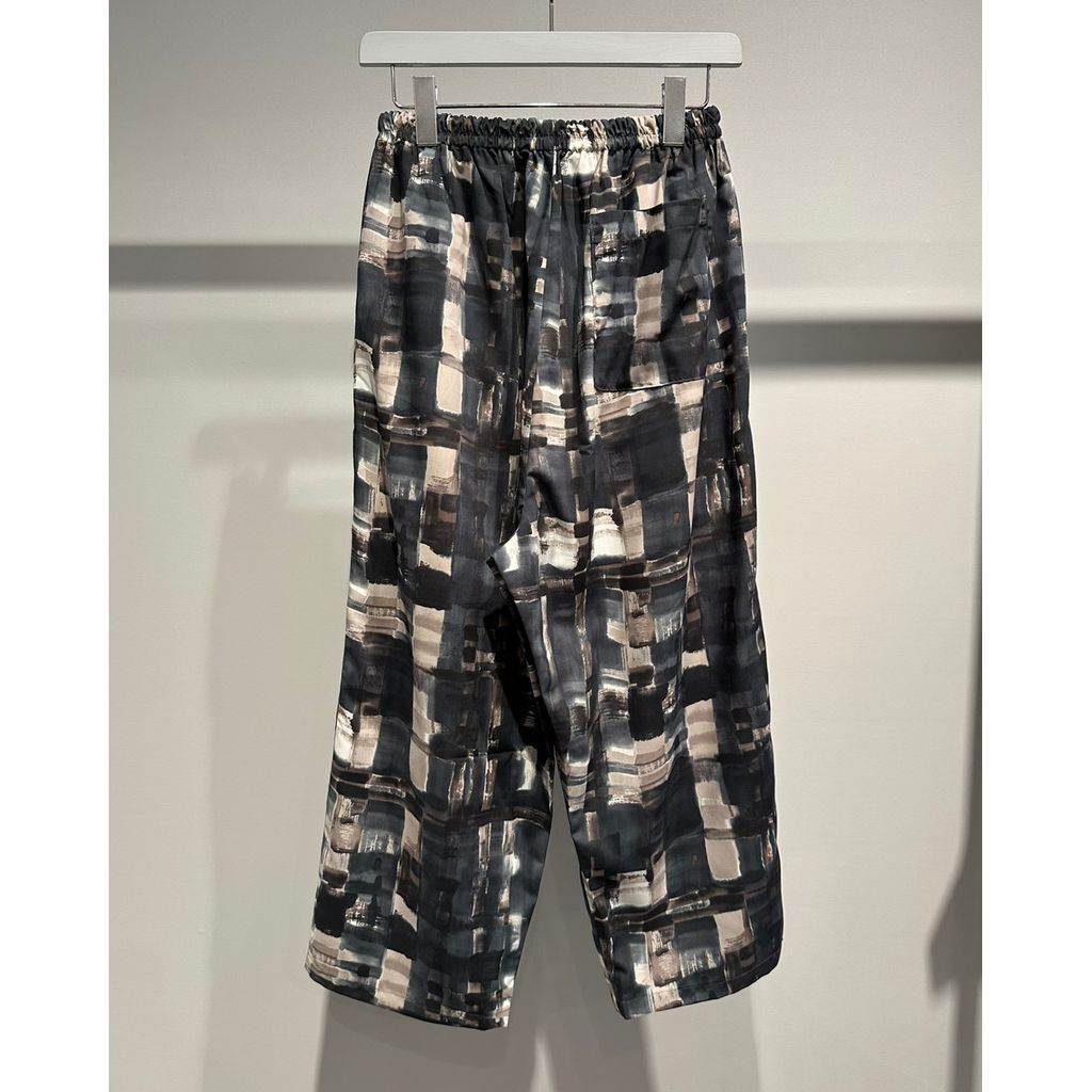 【MADE IN JAPAN】LINEAGE ABSTRACT CHECK EASY PANTS（BLACK）