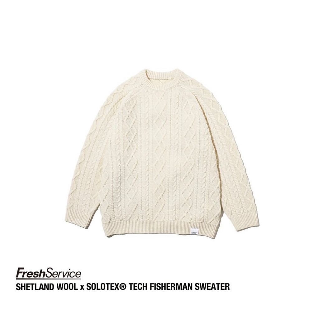 FreshService "SHETLAND WOOL × SOLOTEX® TECH FISHERMAN SWEATER"
