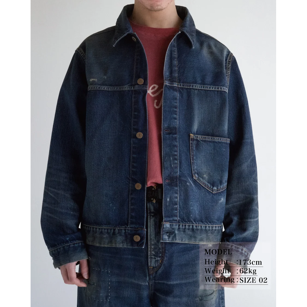 ANACHRONORM DAMAGED DENIM JACKET DARK INDIGO