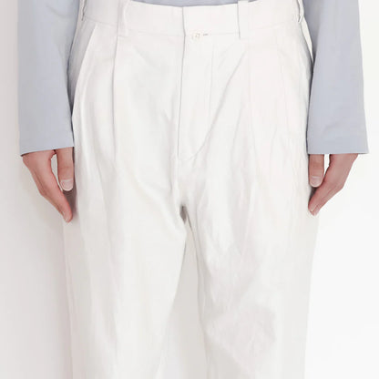 YAECA Chino Cloth Trousers Two Tuck Straight