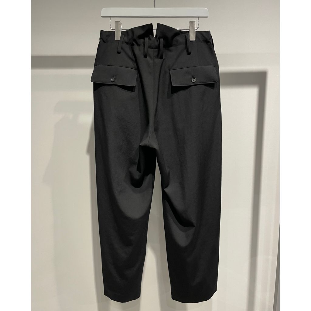Y's for men WOOL GABARDINE COIN POCKET TUCK PANTS