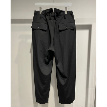 Y's for men WOOL GABARDINE COIN POCKET TUCK PANTS