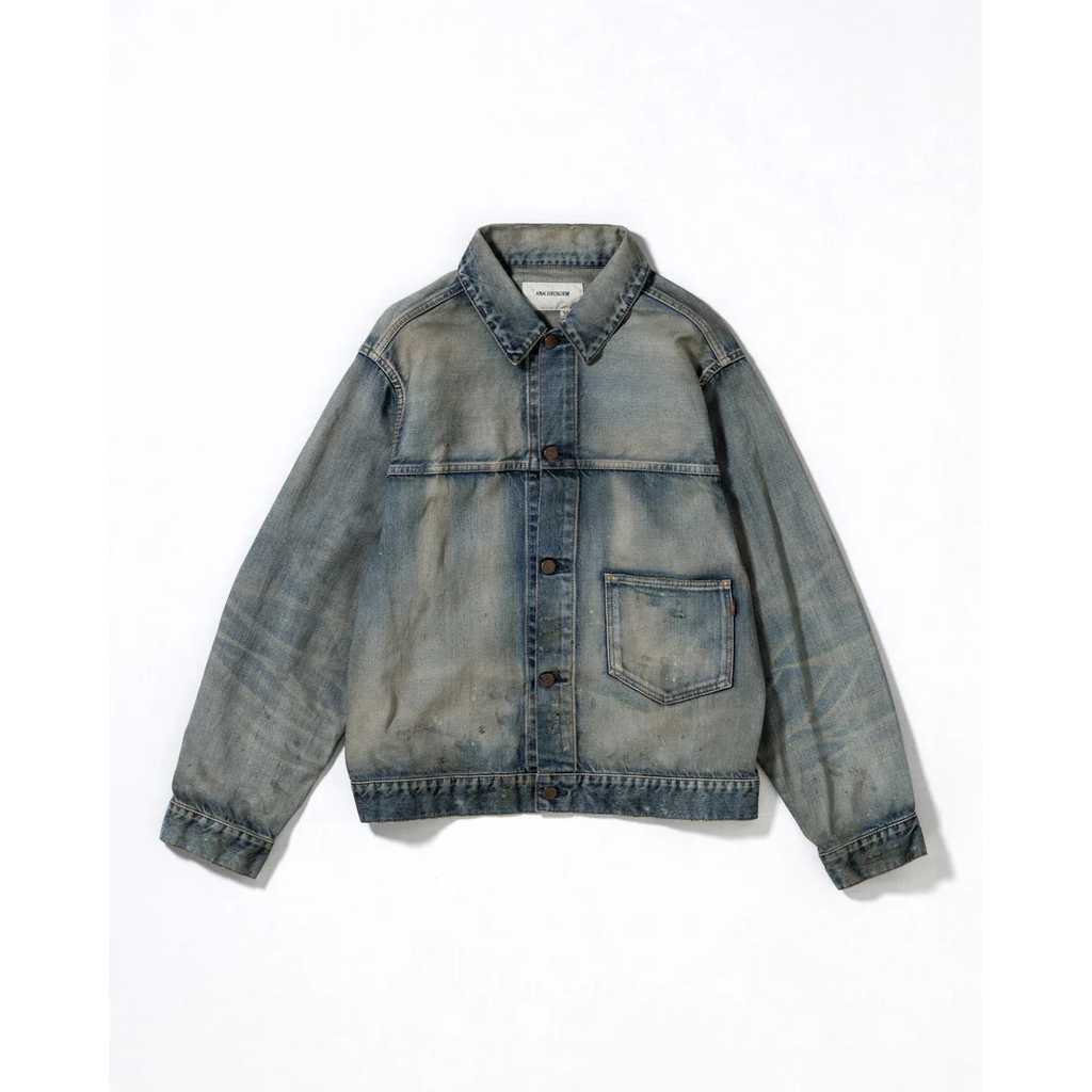 ANACHRONORM  DAMAGED DENIM JACKET LIGHT INDIGO