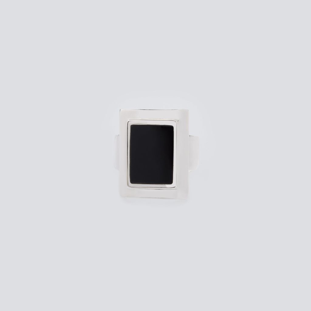 XOLO JEWELRY Square Amulet with Onyx Ring