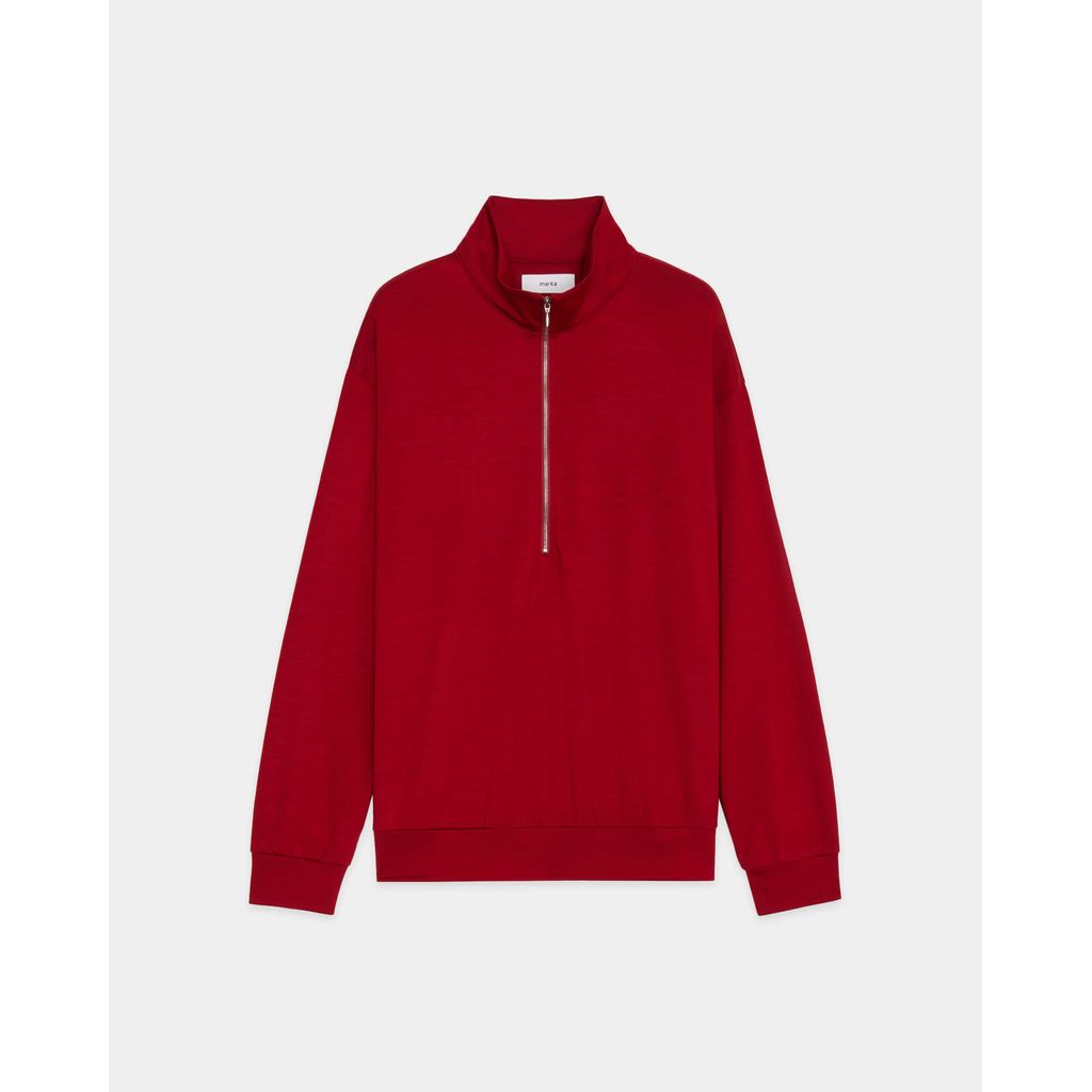 marka  Super 100s Washable Wool Jersey / Half-Zip Stand