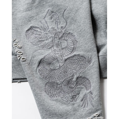 TIGHTBOOTH DAMAGE CREW SWEAT - TIGHTBOOTH x DELUXE