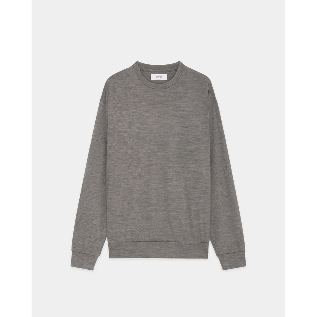 marka  Super 100s Washable Wool Jersey / Crew Neck L/S Tee
