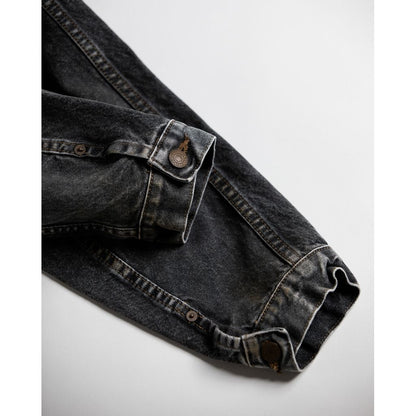 ANACHRONORM FRONT TUCK WASHED BLACK DENIM JACKET