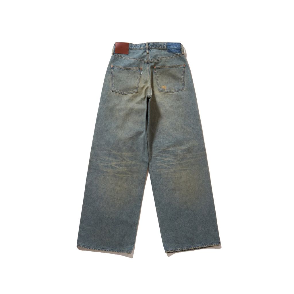 SUGARHILL  DAMAGED MODERN DENIM PANTS WIDE CUT