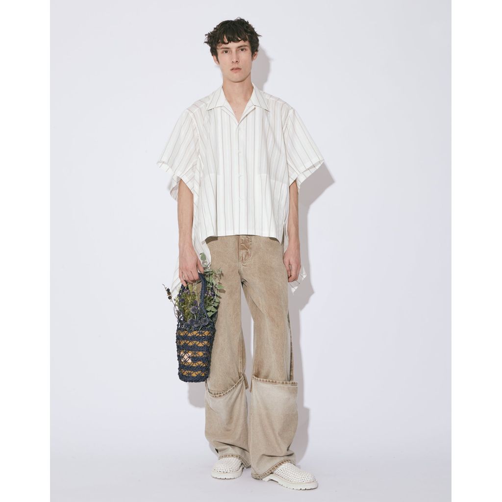 beautiful people organic FOX brown flip hem pants