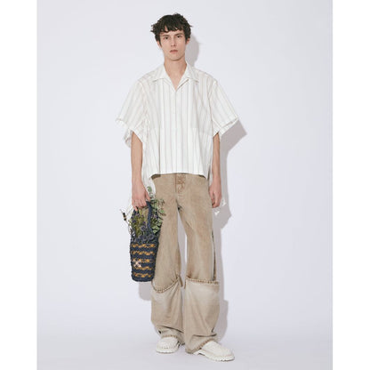 beautiful people organic FOX brown flip hem pants