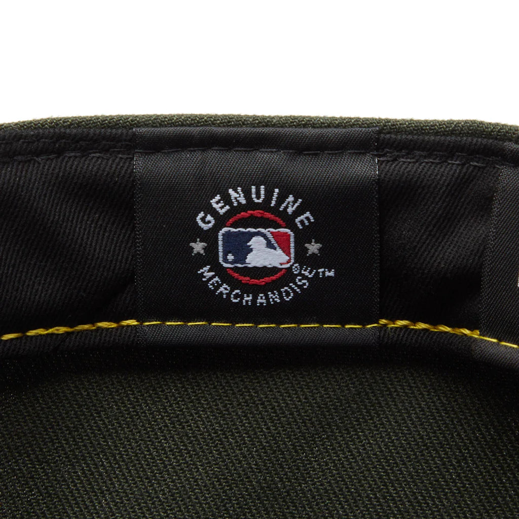 NEW ERA  59FIFTY Powered by GORO NAKATSUGAWA（min-nano）オークランド・アスレチックス ダークシーウィード ブラウンバイザー