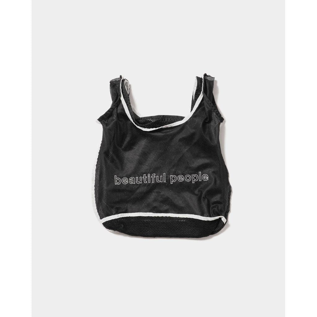 beautiful people contour logo flip mesh bag