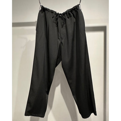 Y's for men WOOL GABARDINE WIDE STRING PANTS