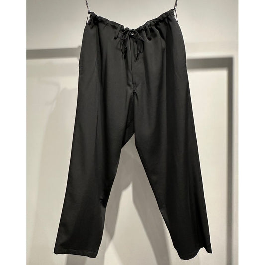 Y's for men WOOL GABARDINE WIDE STRING PANTS