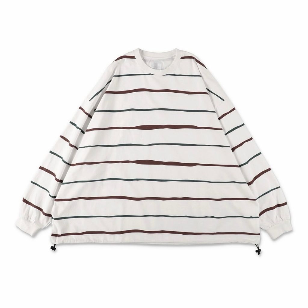 S.F.C SUPER BIG STRIPE  LS  TEE (W/DRAWSTRINGS)