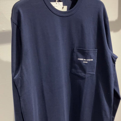 COMME des GARCONS HOMME COMME des GARCONS HOMME LOGO LONG SLEEVE TEE （NAVY）