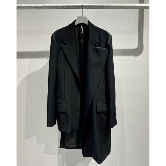 Ground Y WOOL GABARDINE ASYMMETRICAL JACKET