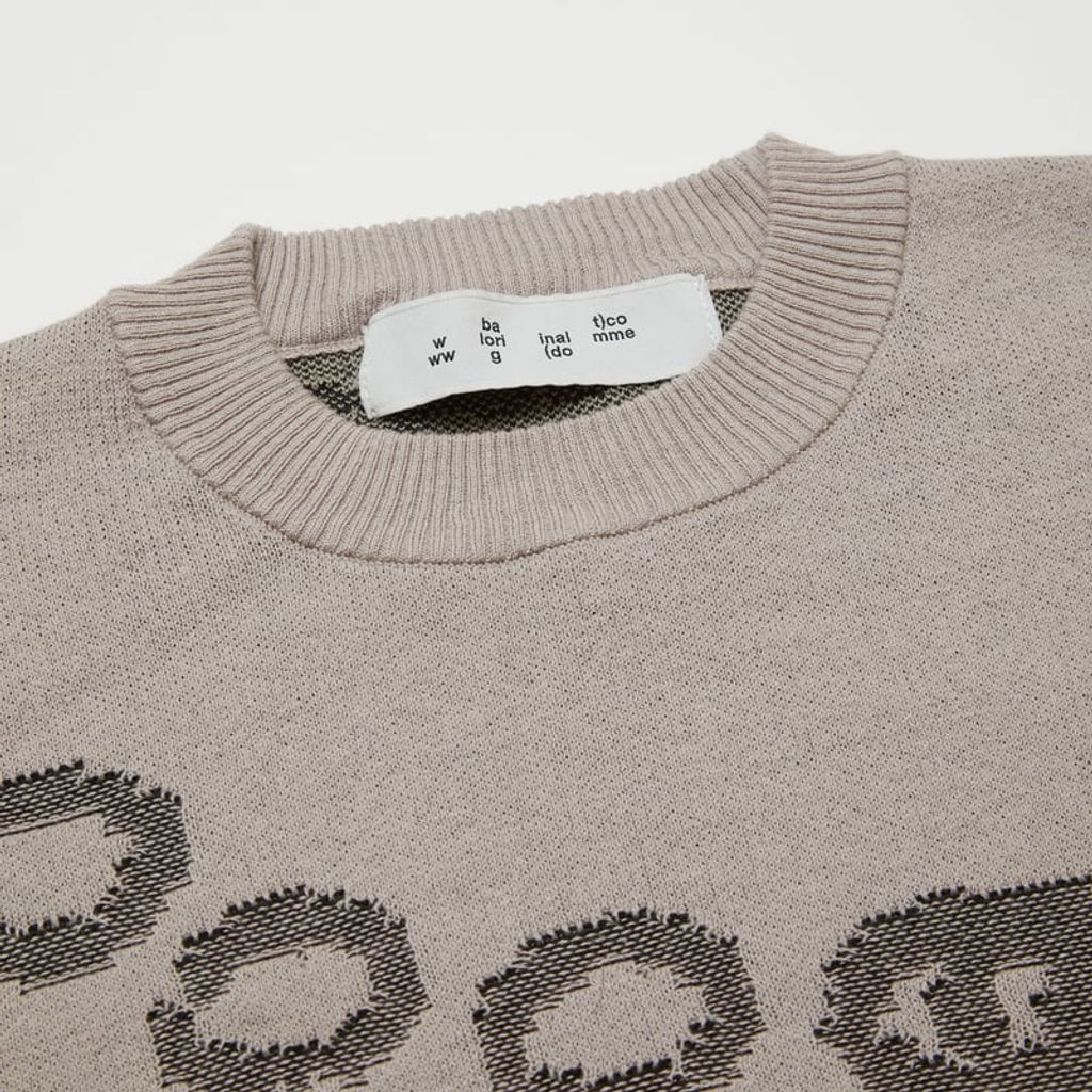 BAL JACQUARD COTTON CREWNECK SWEATER