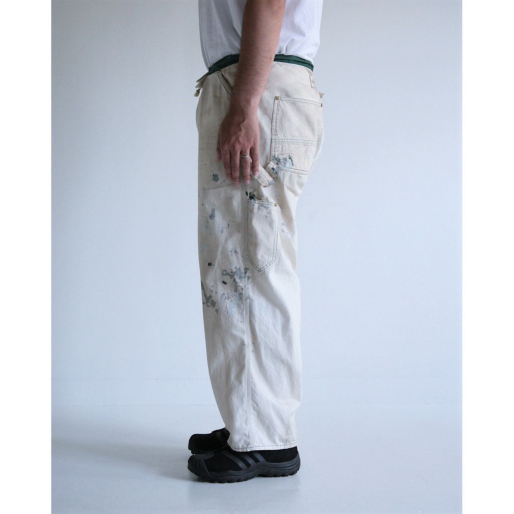 ANACHRONORM  AN297-W DART PAINT PAINTER EASY PANTS OFF WHITE ×GREEN