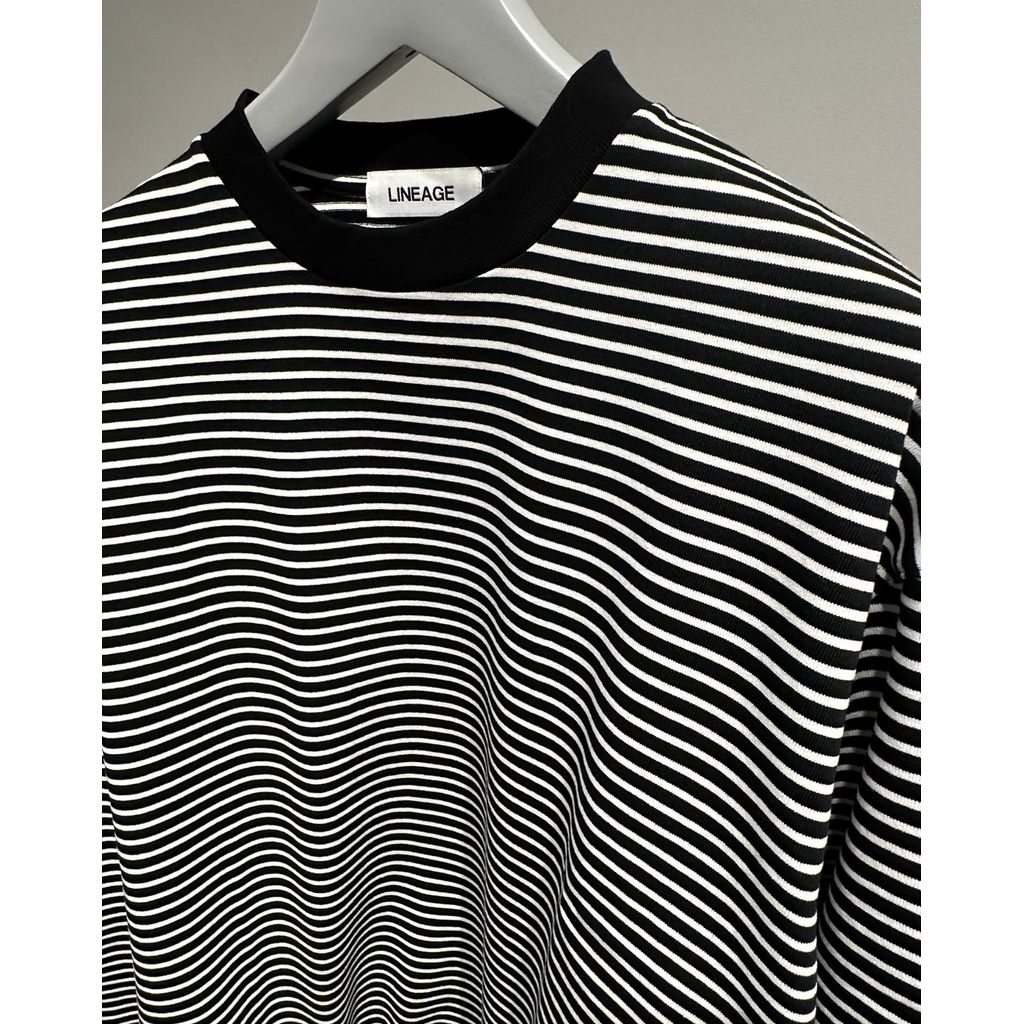 【MADE IN JAPAN】LINEAGE BALLON L/S BORDER TEE（BLACK）