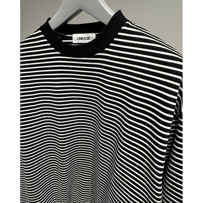 【MADE IN JAPAN】LINEAGE BALLON L/S BORDER TEE（BLACK）