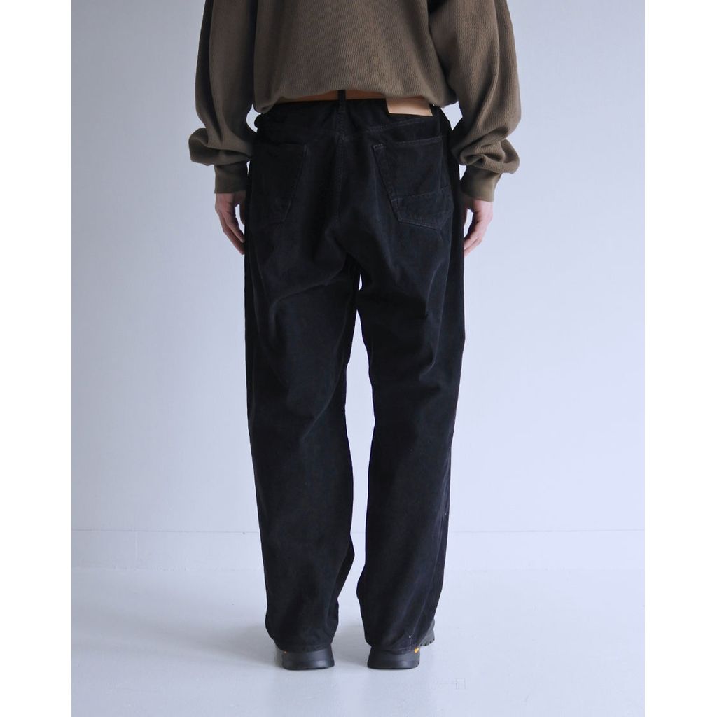 ANACHRONORM SULFUR DYED CORDUROY 5P WIDE PANTS SULFUR BLACK