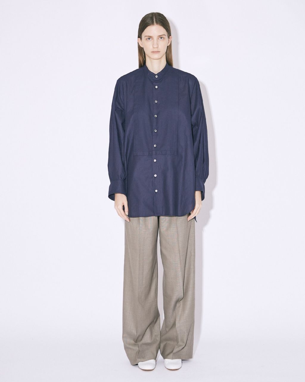 beautiful people double-end leno cloth tuxedo blouse