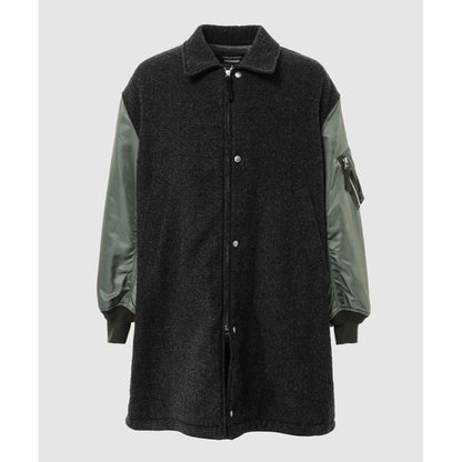 COMME des GARCONS HOMME WOOL 縮絨 × NYLON TWILL COAT（GRAY）
