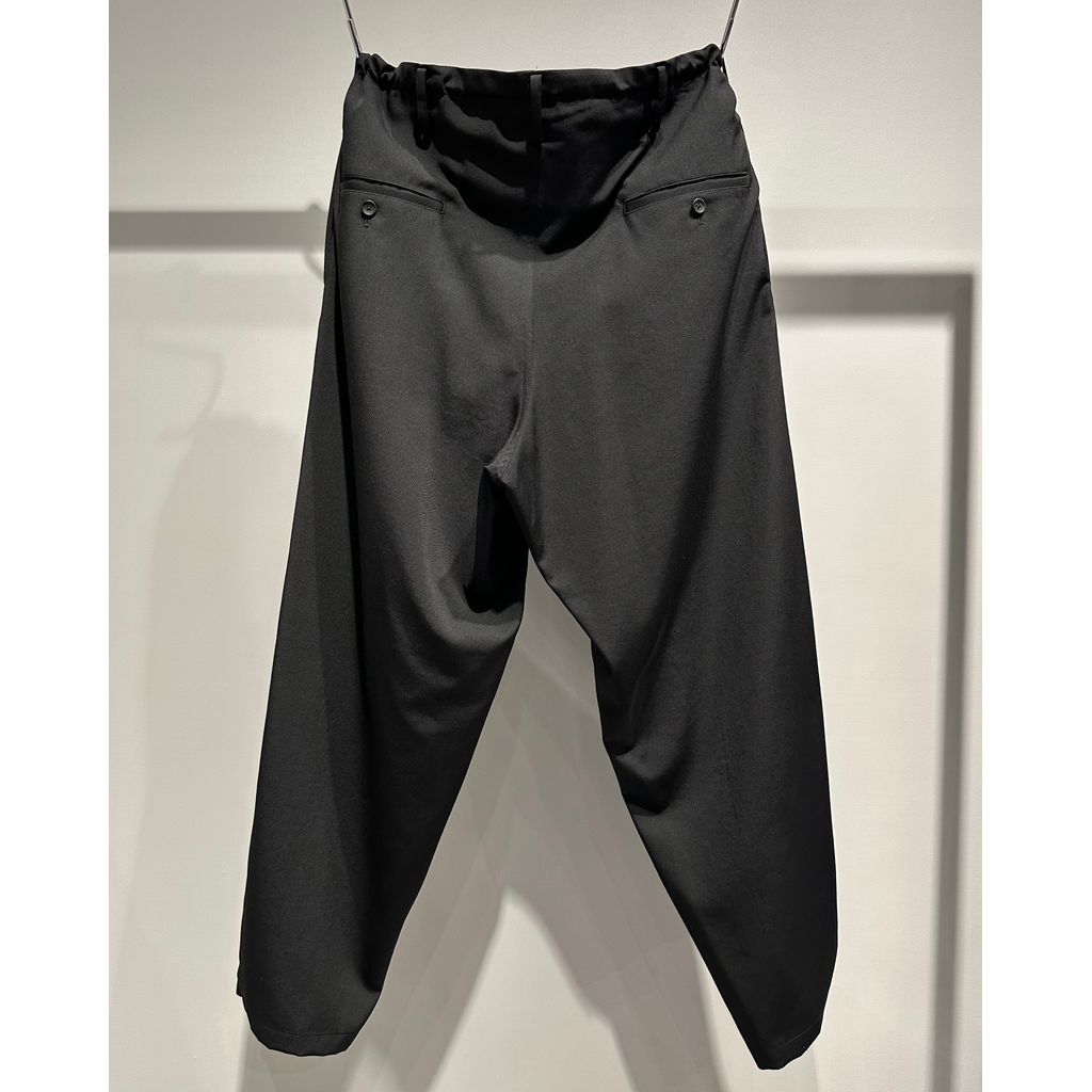 Y's for men WOOL GABARDINE WIDE STRING PANTS