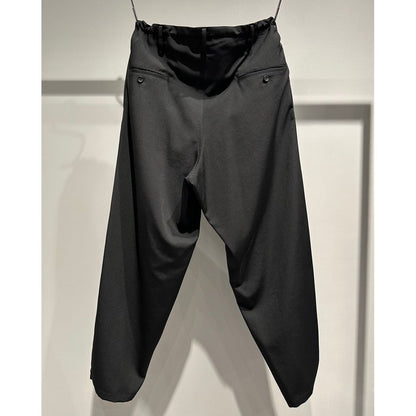 Y's for men WOOL GABARDINE WIDE STRING PANTS