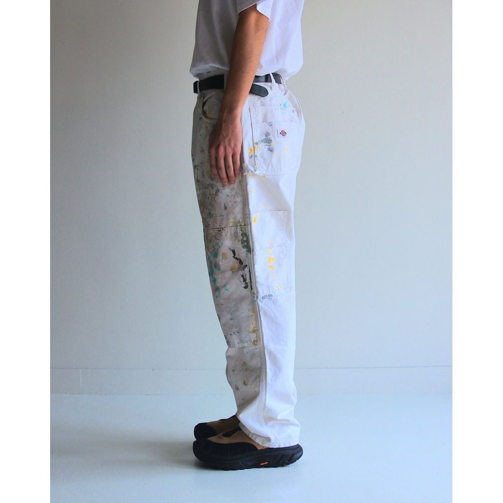 ANACHRONORM  ANDK003 DART PAINT DOUBLE KNEE PAINTER PANTS WHITE