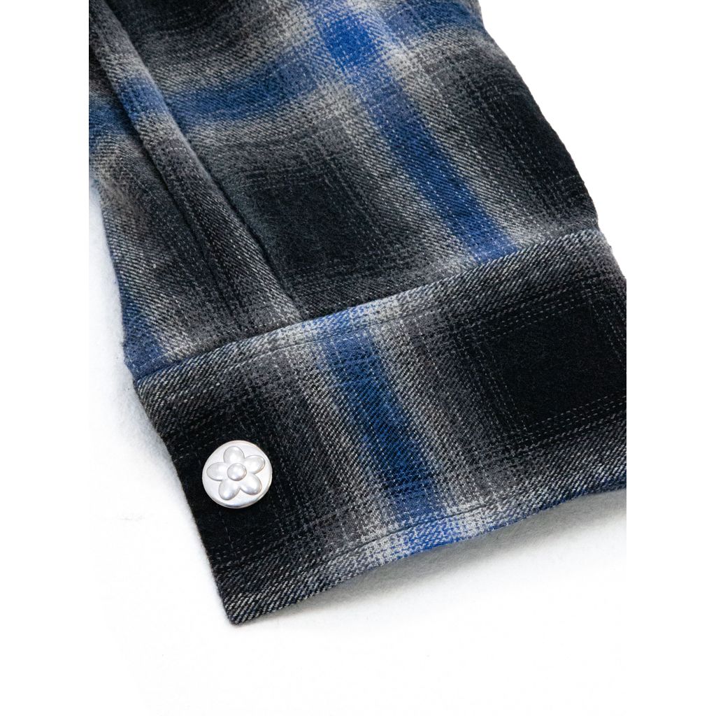 VANDY THE PINK BRUSHED FLANNEL SHIRT（BLUE）