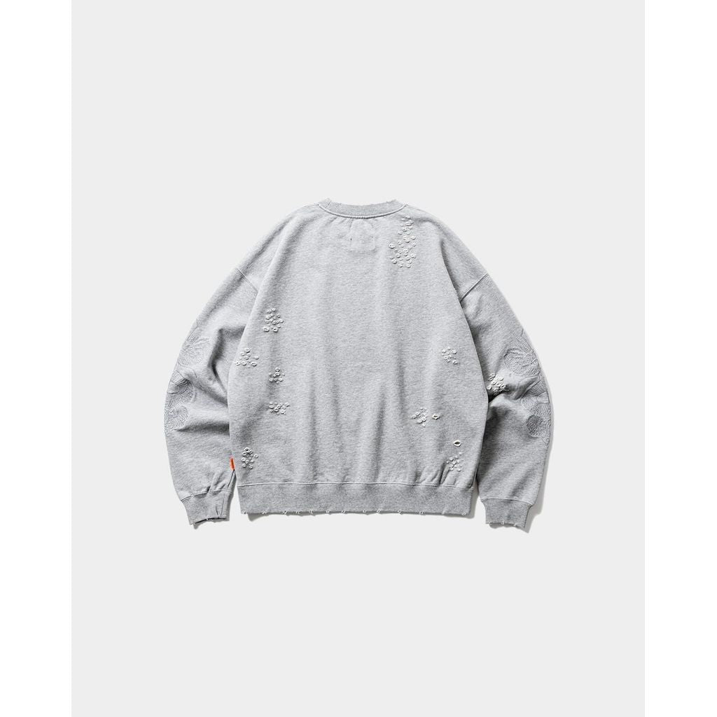 TIGHTBOOTH DAMAGE CREW SWEAT - TIGHTBOOTH x DELUXE