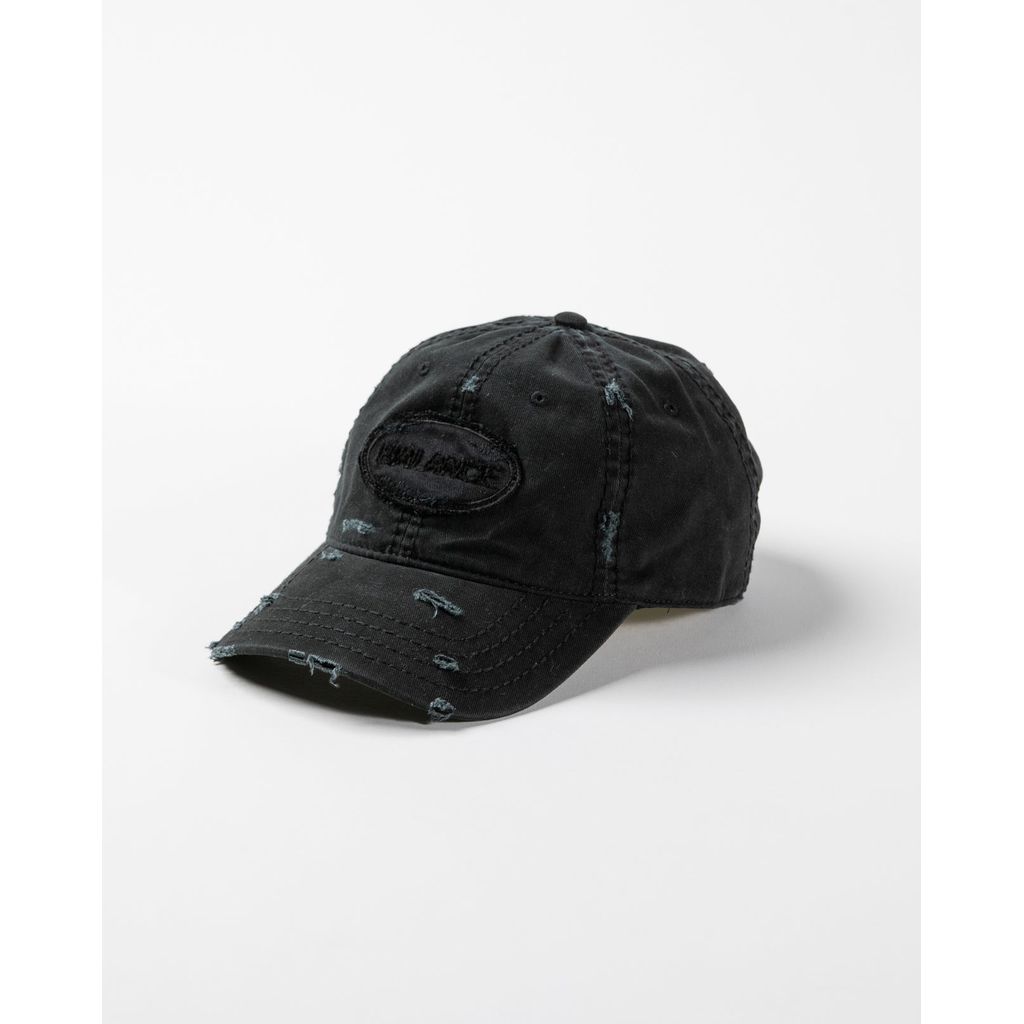 ANACHRONORM AN362 DAMAGED 6PANEL CAP BLACK