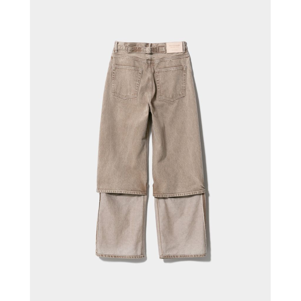 beautiful people organic FOX brown flip hem pants