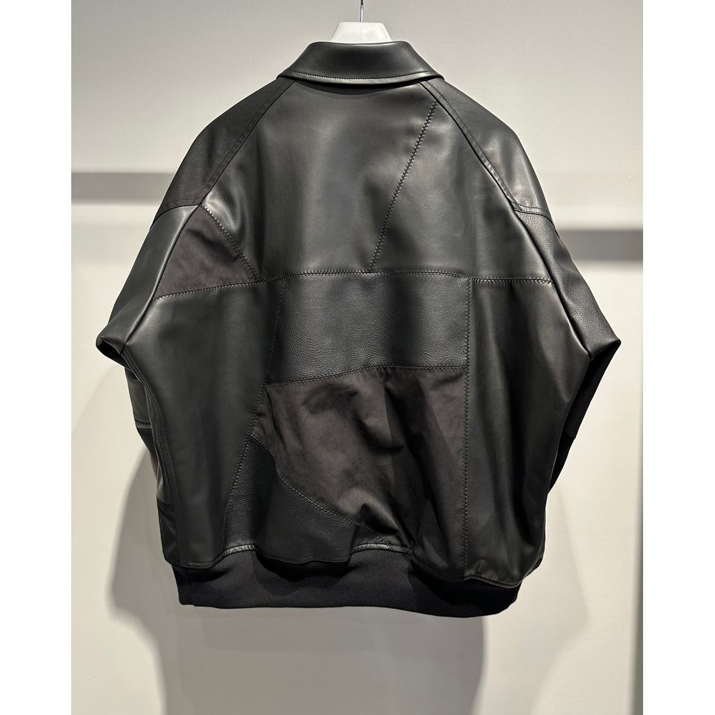 COMME des GARCONS HOMME SYNTHETIC LEATHER PATCHWORK BLOUSON（Black）