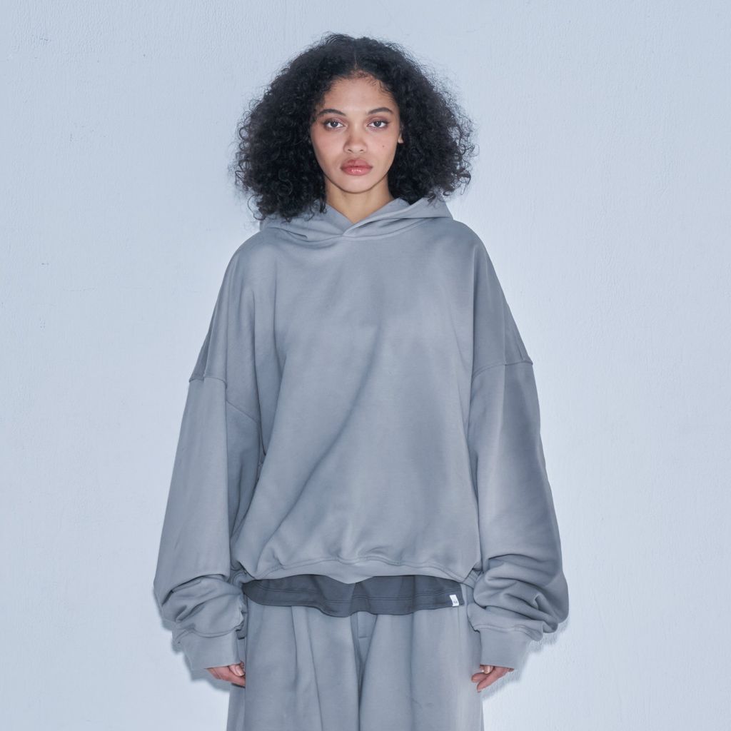 MAGIC STICK 2 Tone Comfort Hoodie (STEEL GREY with SPRAY)