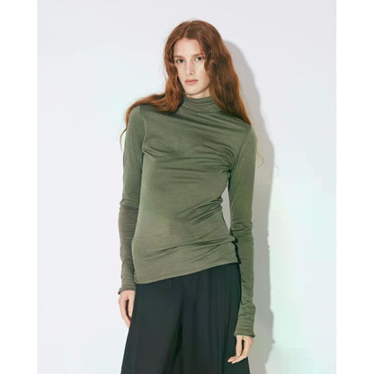 beautiful people flip washable wool jersey high neck top