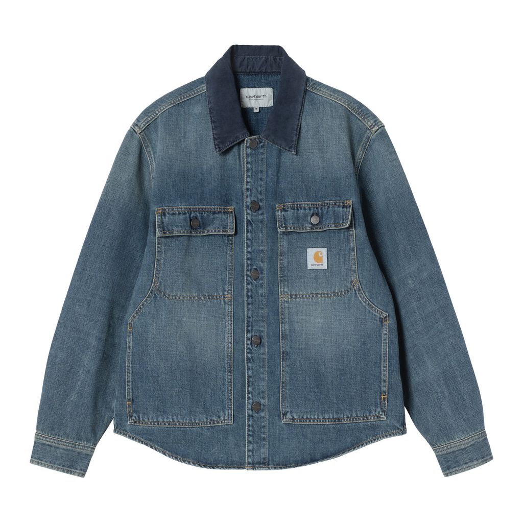 CARHARTT WIP Oakland Shirt Jac - Blue / Dark Navy, Worn used wash