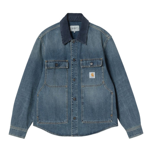 CARHARTT WIP Oakland Shirt Jac - Blue / Dark Navy, Worn used wash