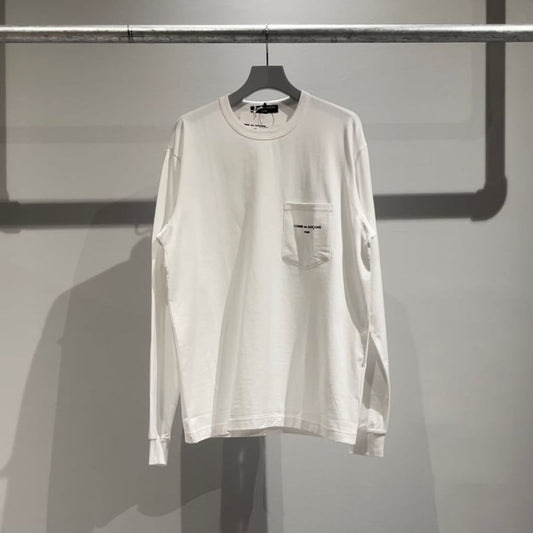 COMME des GARCONS HOMME COMME des GARCONS HOMME LOGO LONG SLEEVE TEE （WHITE）